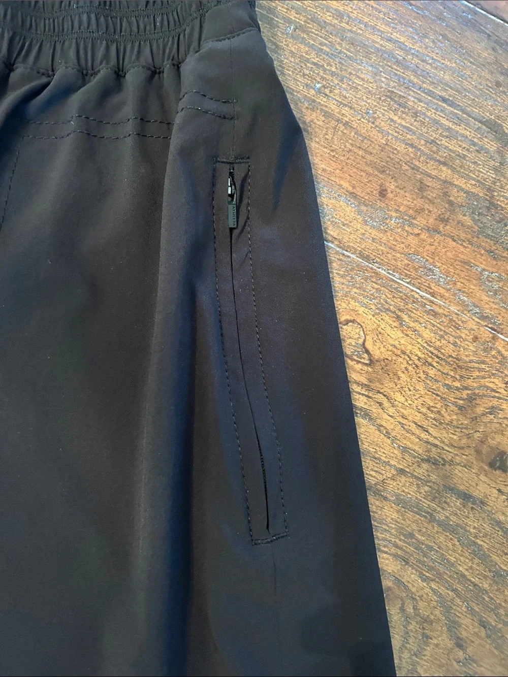 Athleta Black Women's A-Line Midi Skirt Side Slits Zip Pockets Sz S Athleisure